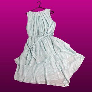 Suzy Shier Green Tiered Ruffled Sundress